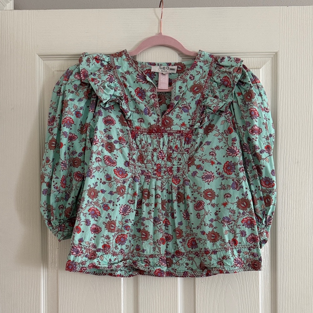 Sea New York Mint Floral Top